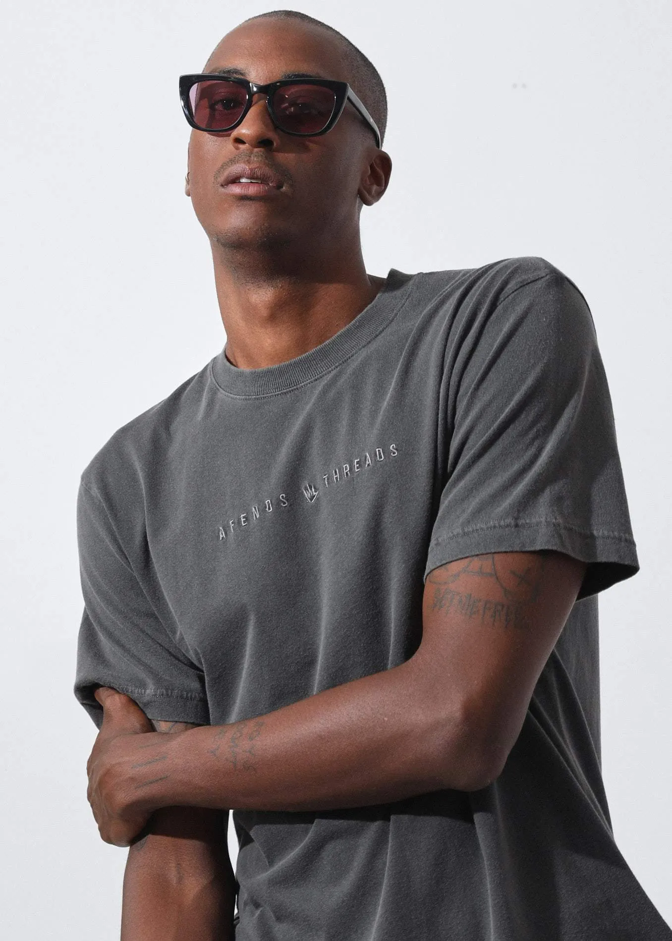 Afends Mens Threads - Retro Fit Tee - Stone Black