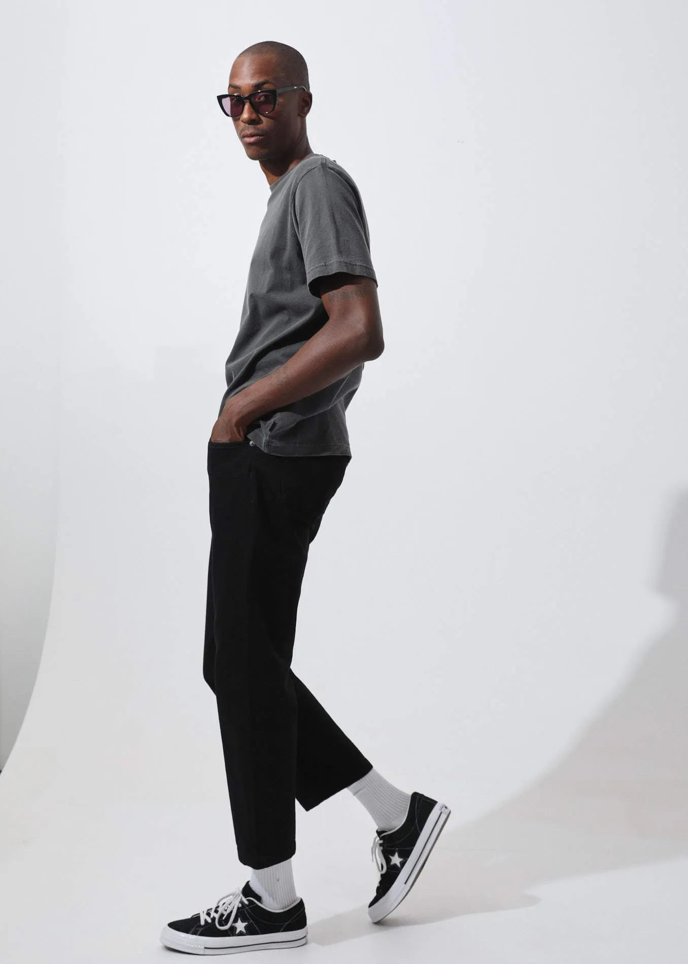 Afends Mens Threads - Retro Fit Tee - Stone Black