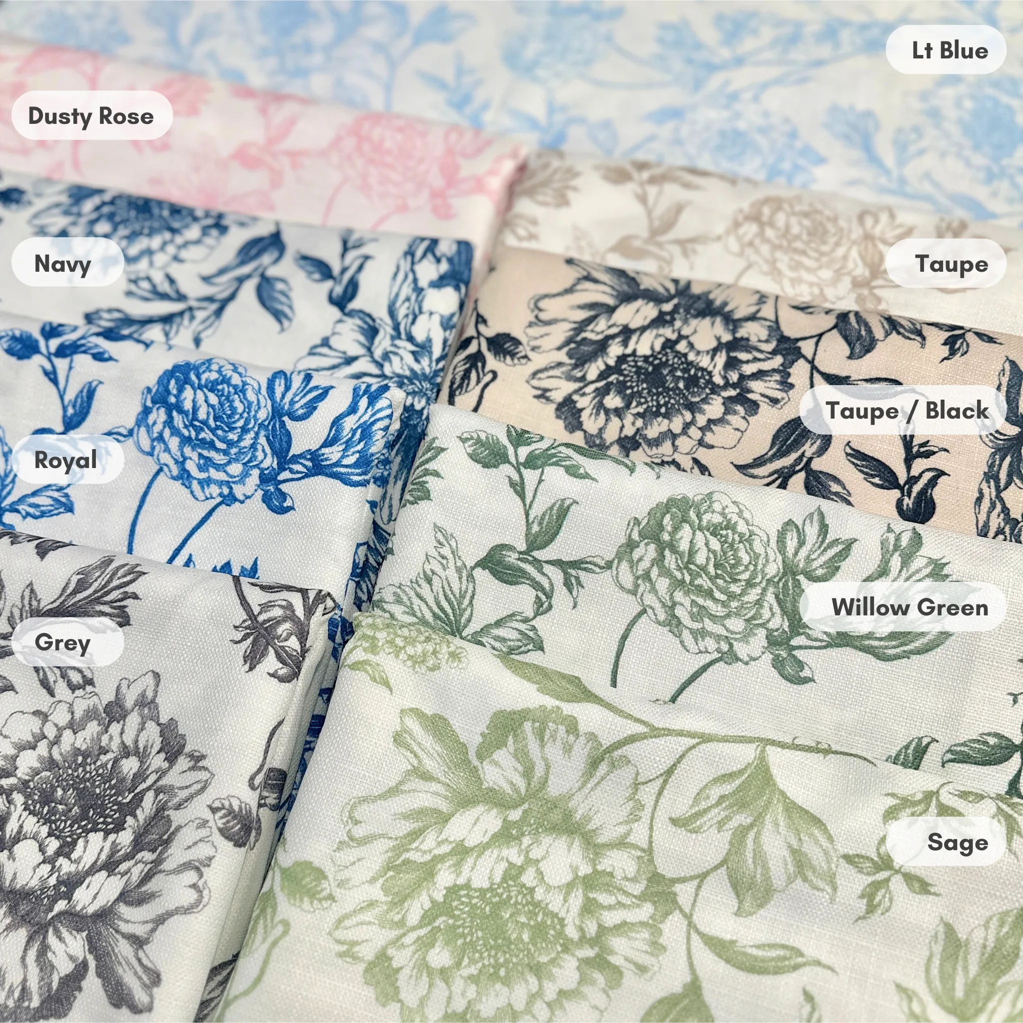 Artistry Bloom Table Linen in Navy