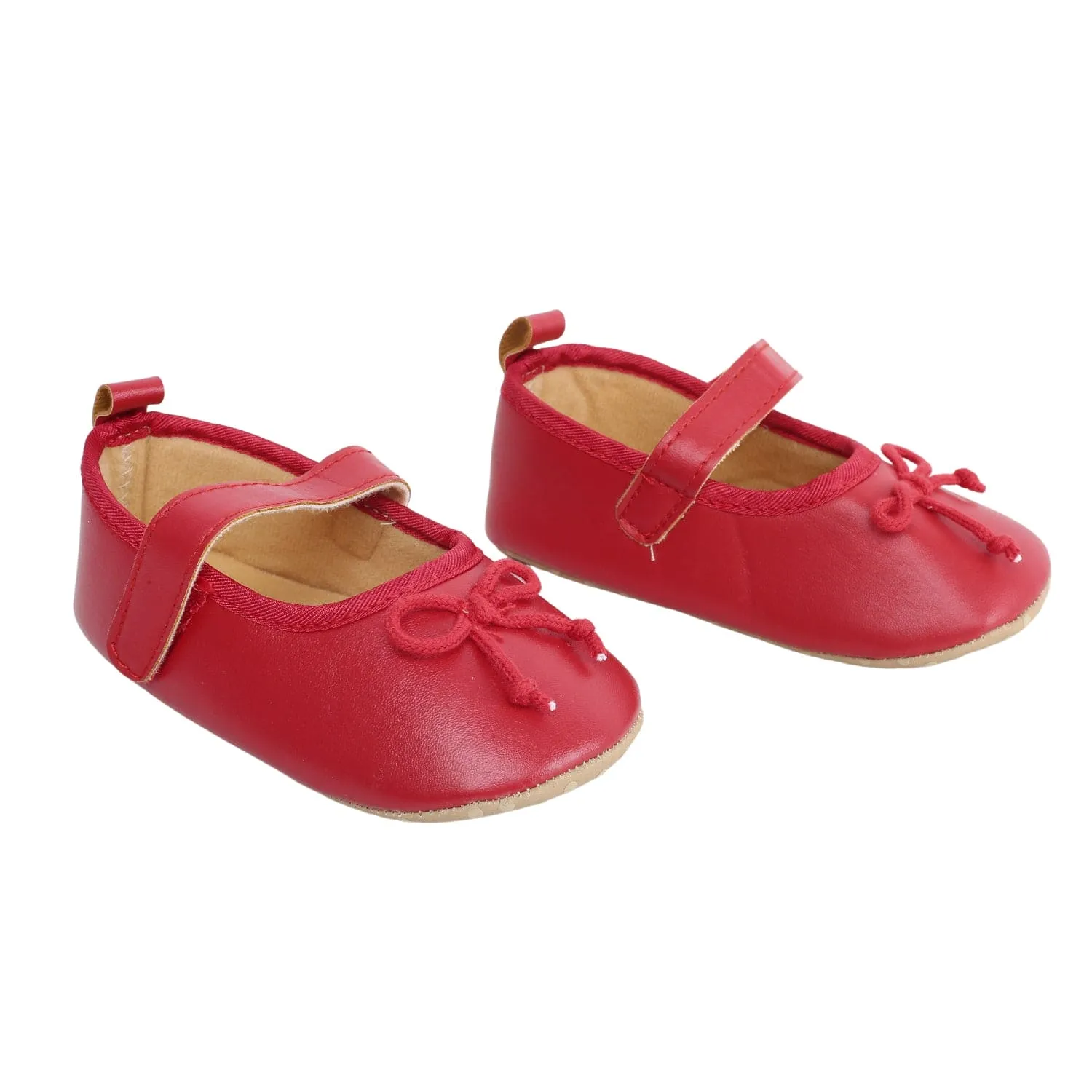 Baby Moo Dressy Bow Red Booties