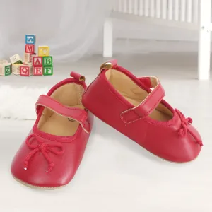 Baby Moo Dressy Bow Red Booties