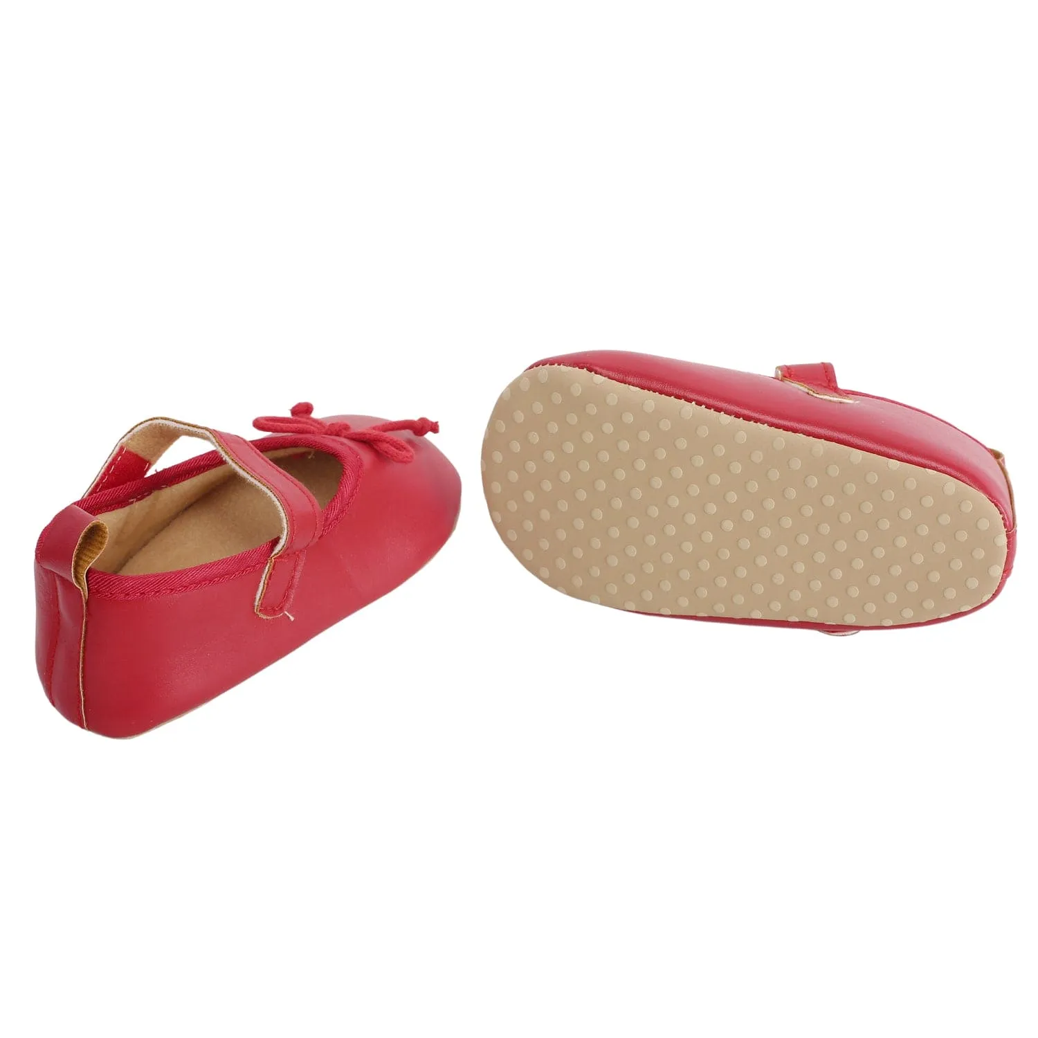 Baby Moo Dressy Bow Red Booties