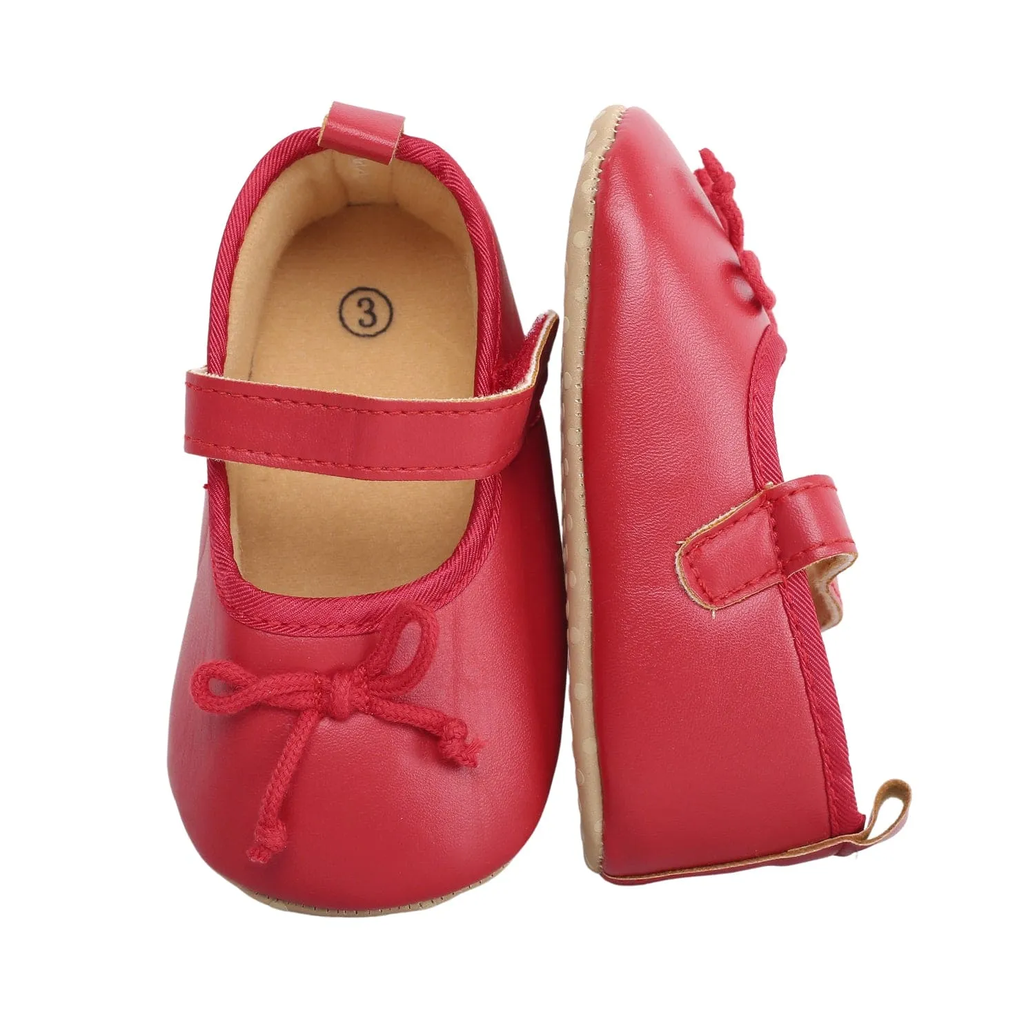 Baby Moo Dressy Bow Red Booties