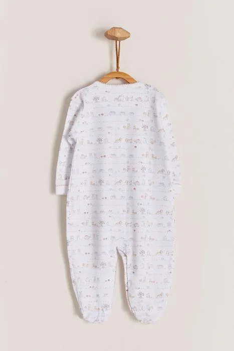 Babycottons In The Woods Footie White Kaki
