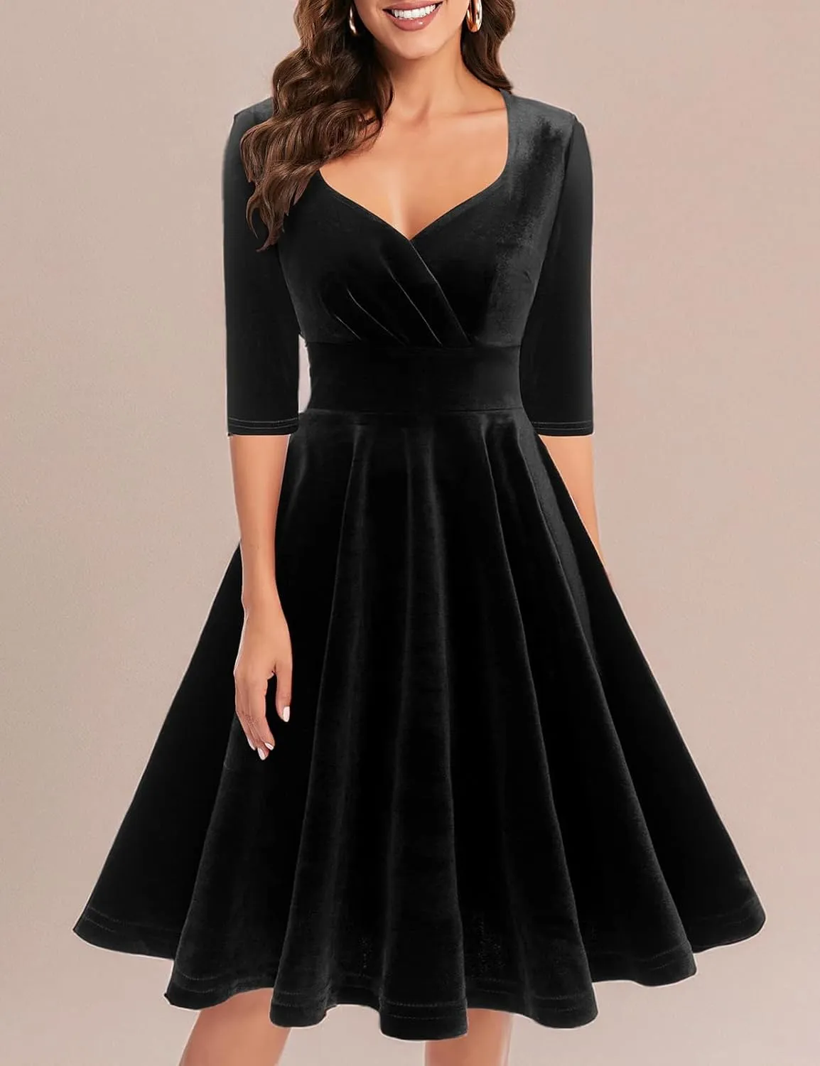 Bbonlinedress Women Vintage Cocktail Dress 1950s Formal Wedding Party 50s 60s Retro Rockabilly Swing Dress