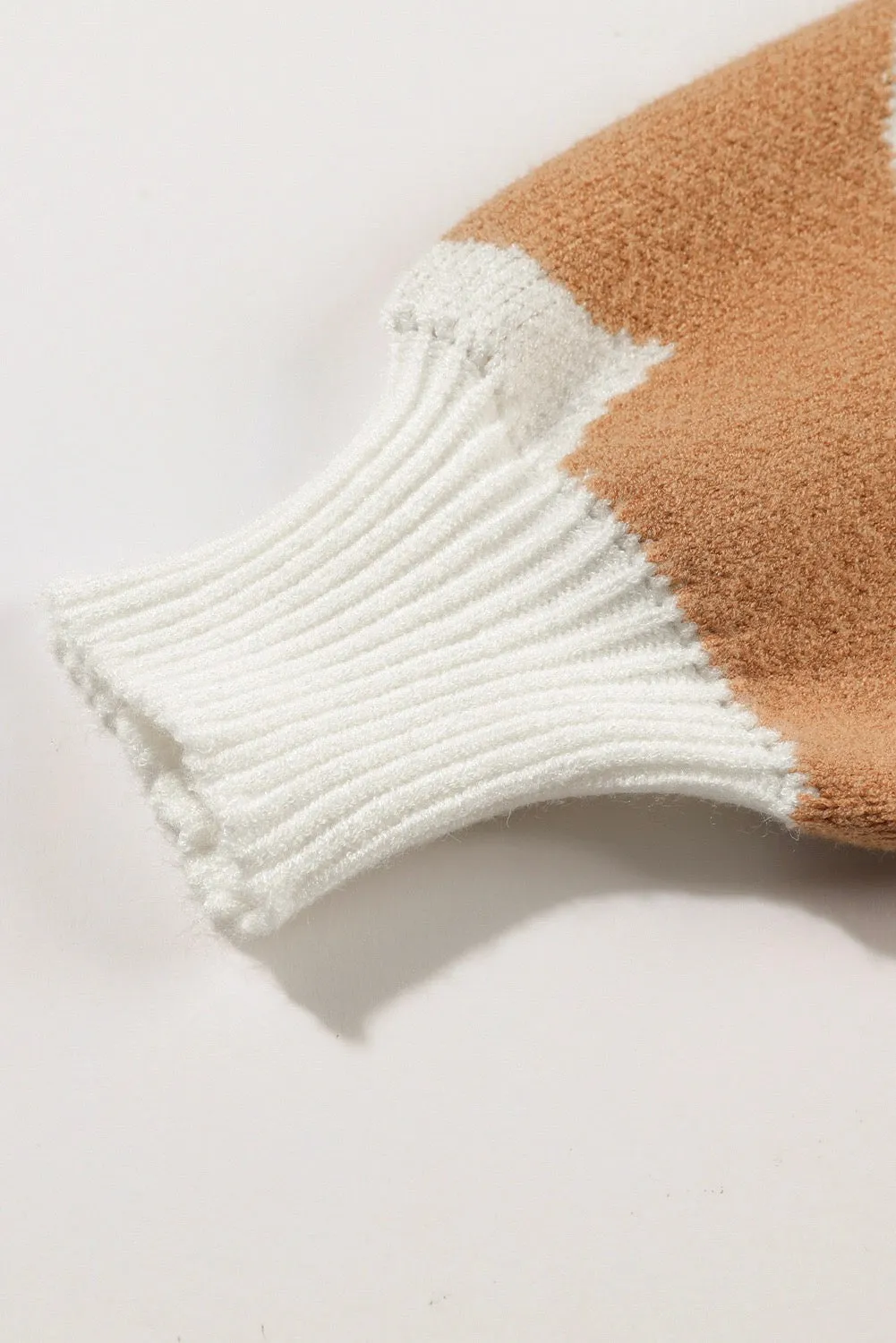 Big Flowered Khaki Sweater