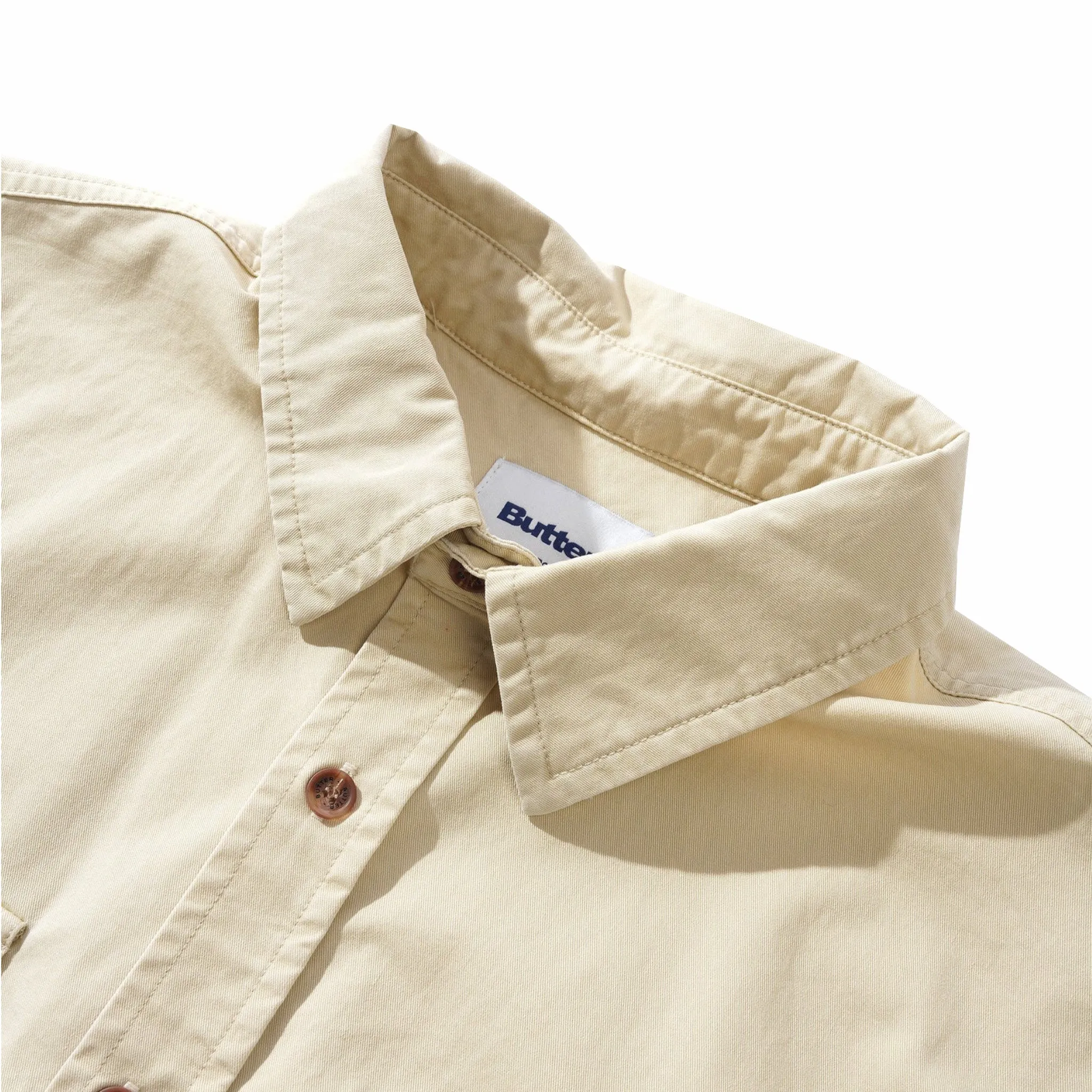 Butter Goods Washed Pocket L/S Shirt (Khaki)