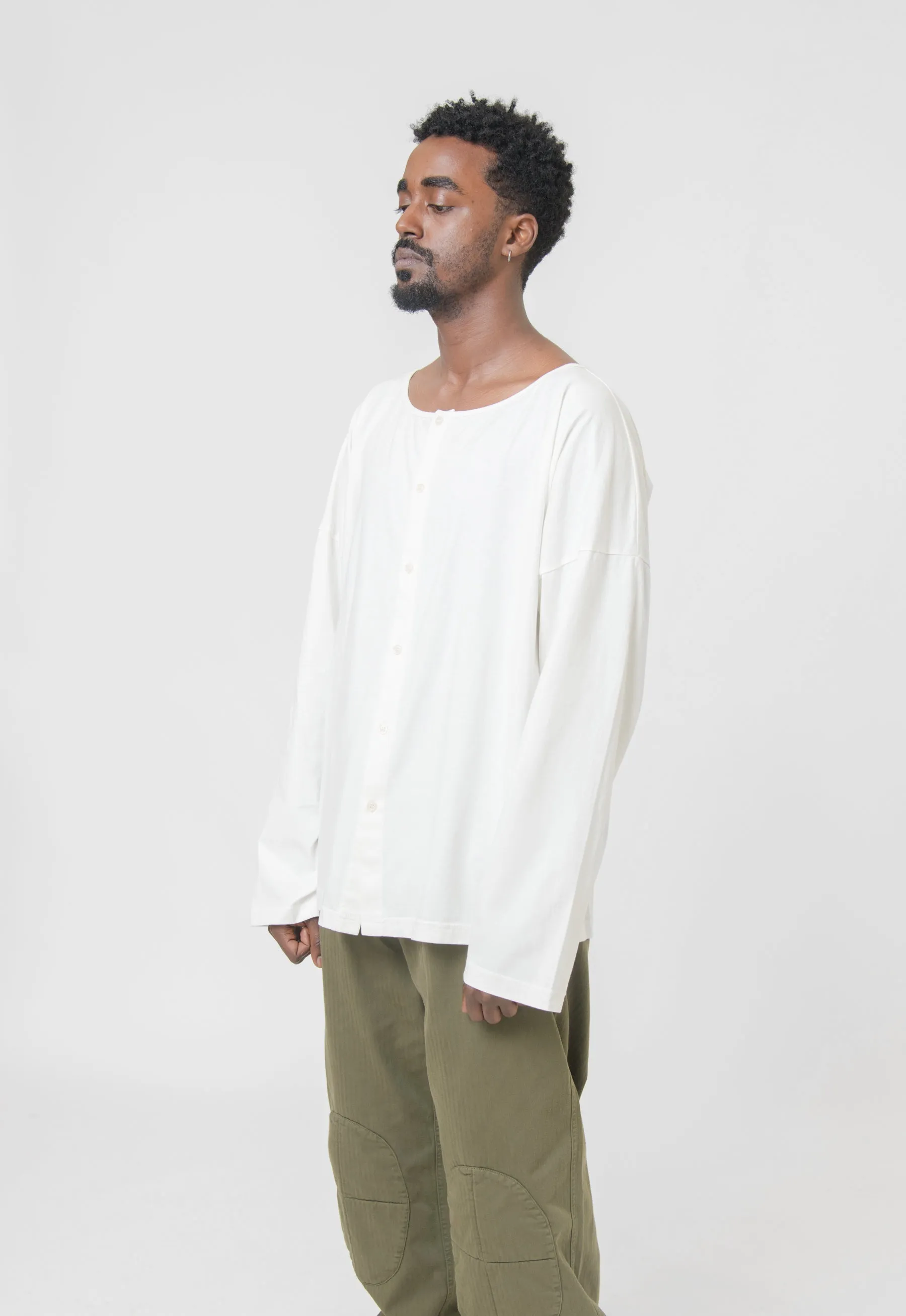Button-up Tee Cream