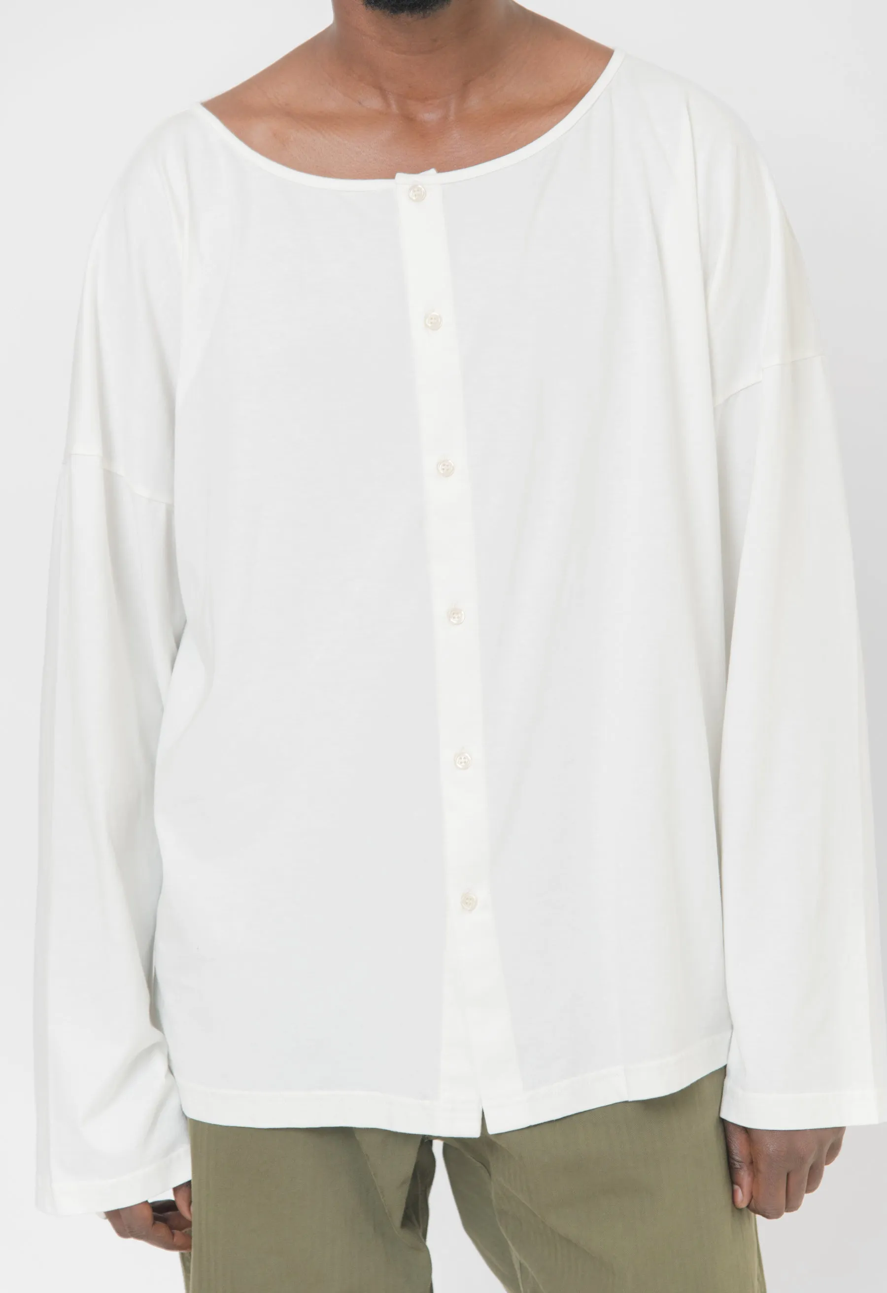 Button-up Tee Cream