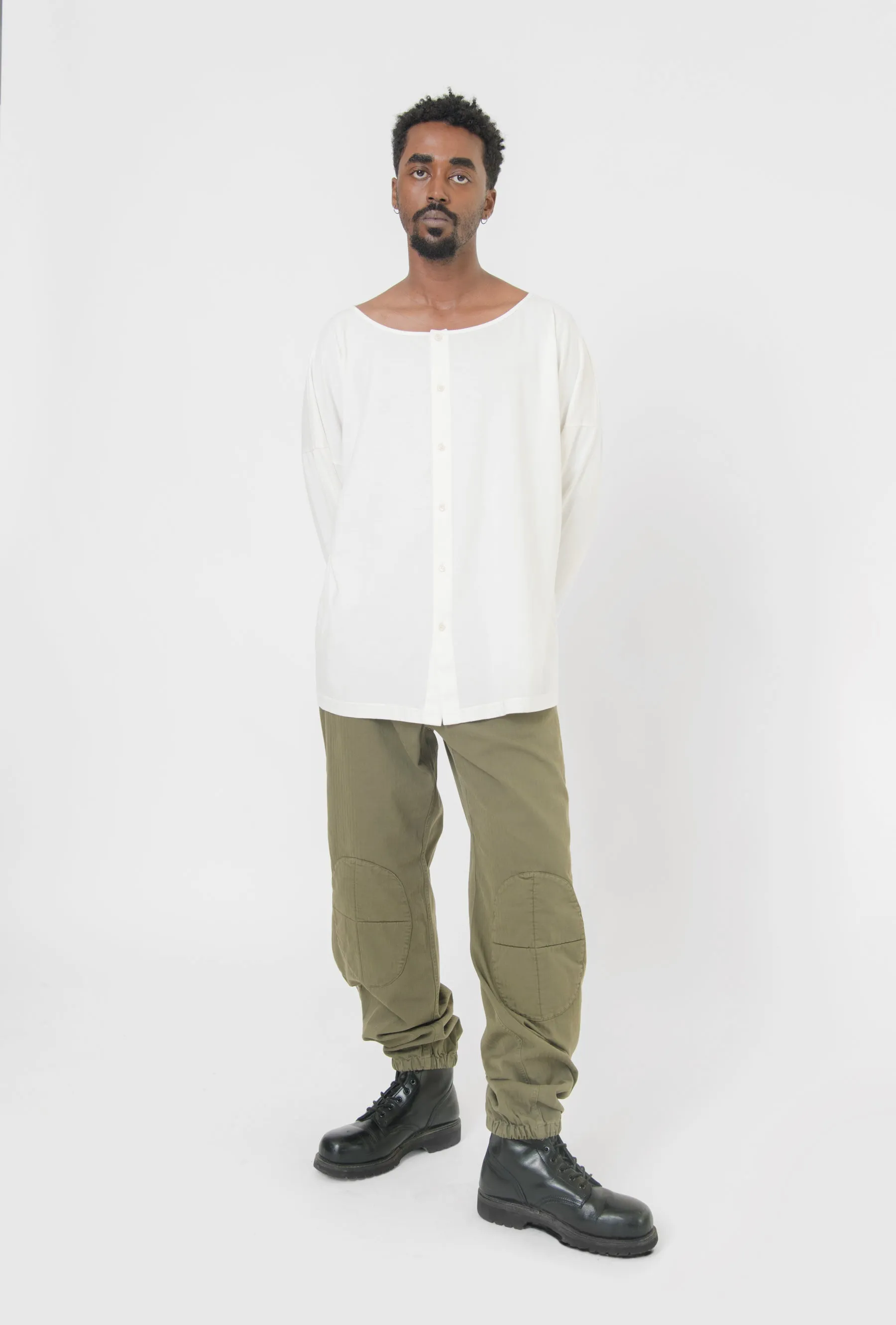 Button-up Tee Cream