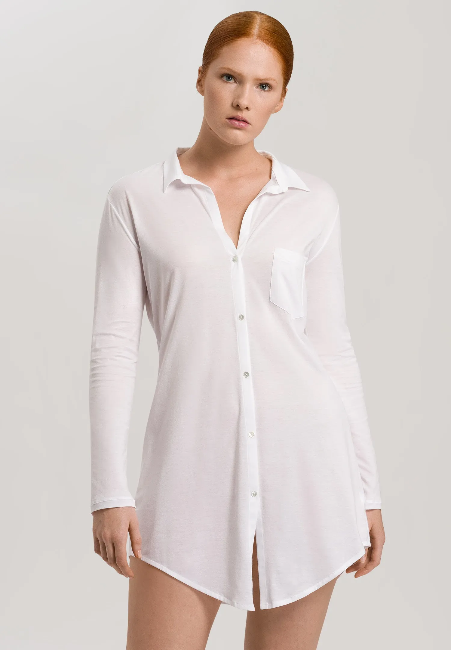 Cotton Deluxe Button Front Cotton Sleep Shirt | White 77958-101