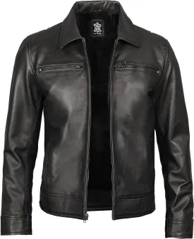 Decrum Leather Jacket Men - Real Lambskin Casual Leather Jackets for Men