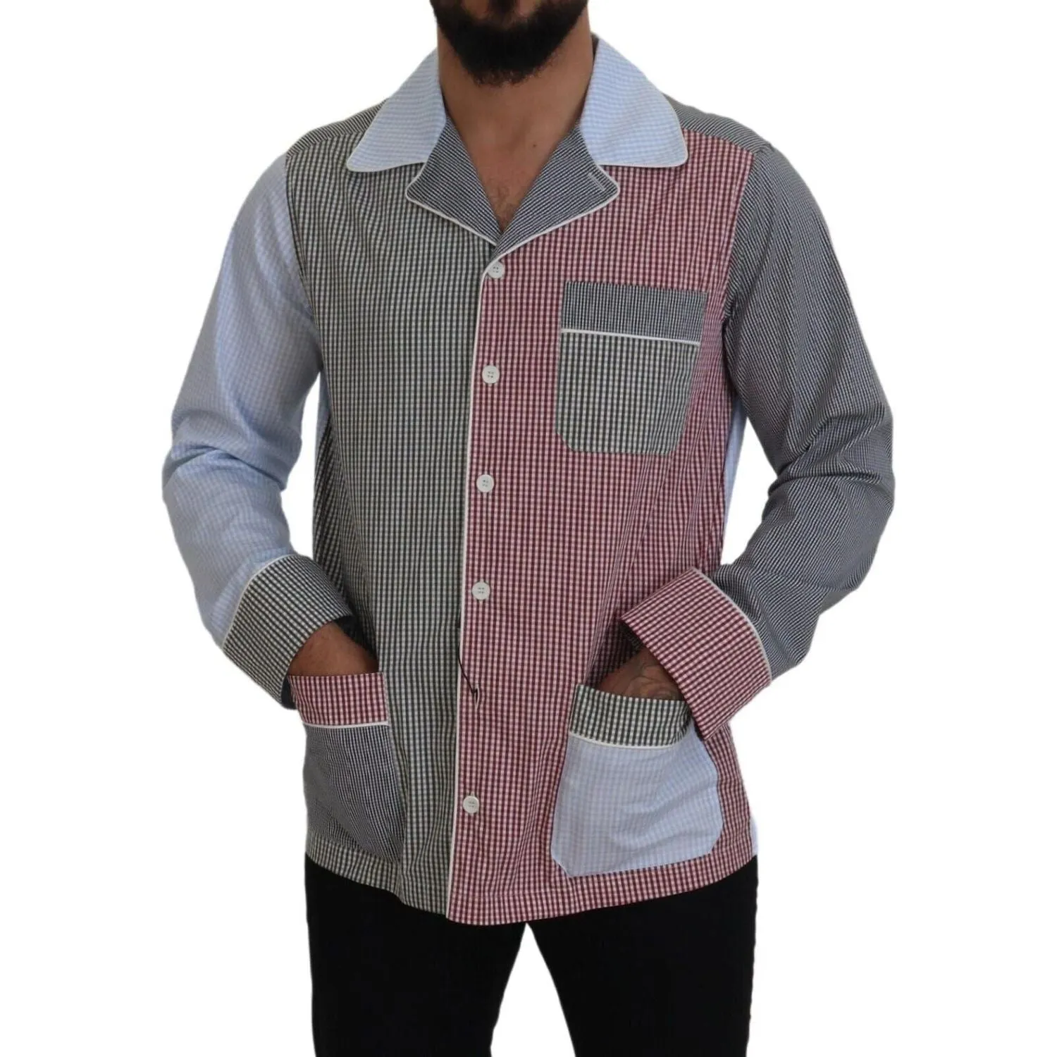 Dolce & Gabbana Multicolor Cotton Button-Down Sleepshirt
