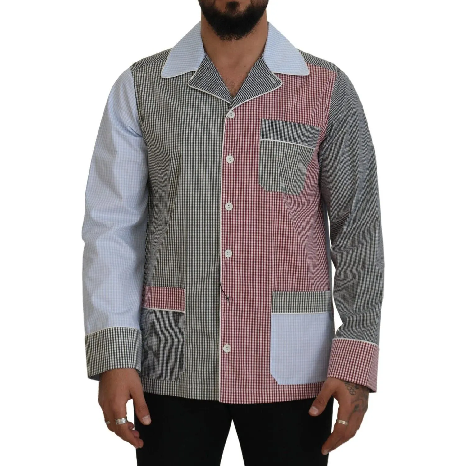 Dolce & Gabbana Multicolor Cotton Button-Down Sleepshirt