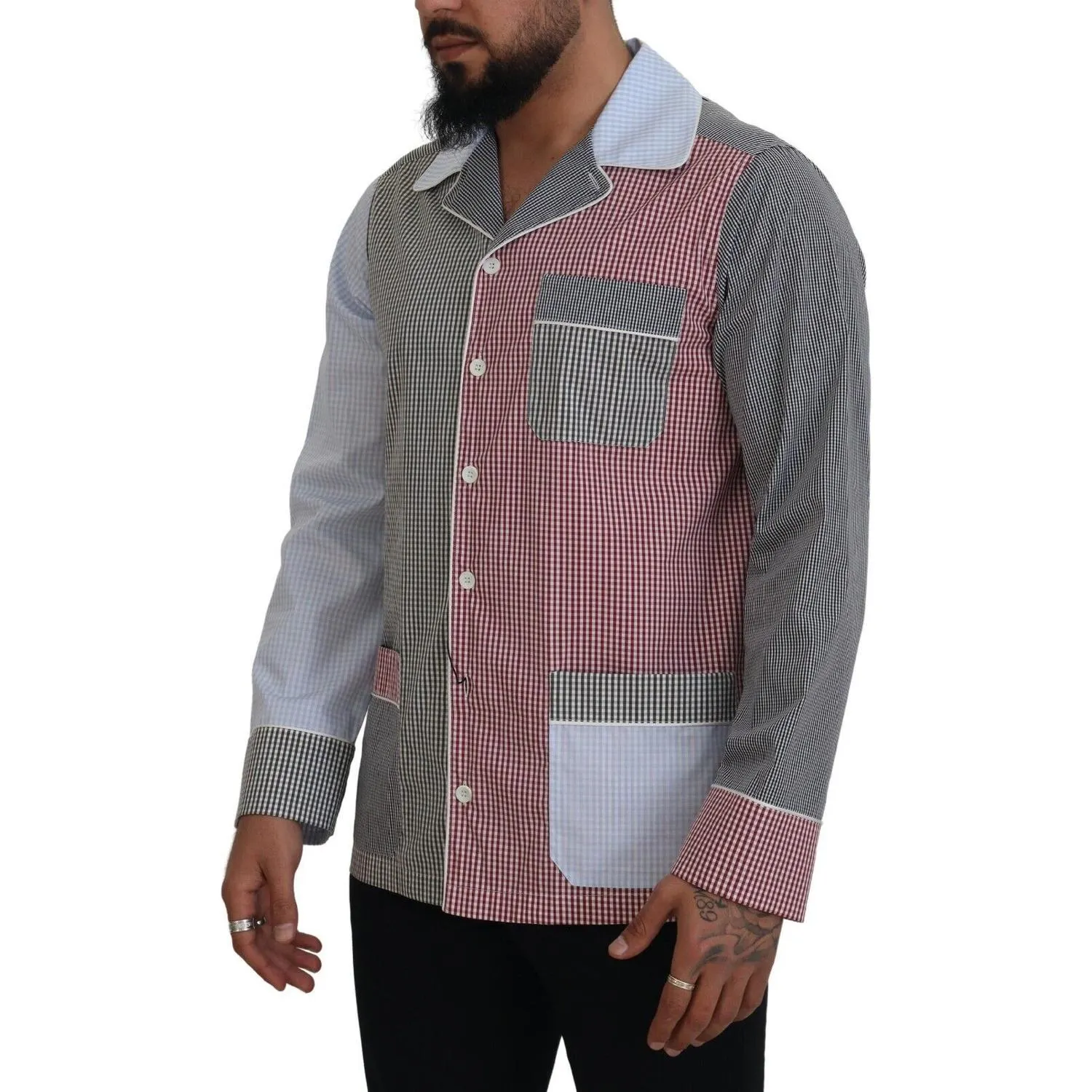 Dolce & Gabbana Multicolor Cotton Button-Down Sleepshirt