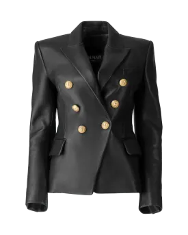 Double Breasted Leather Jacket