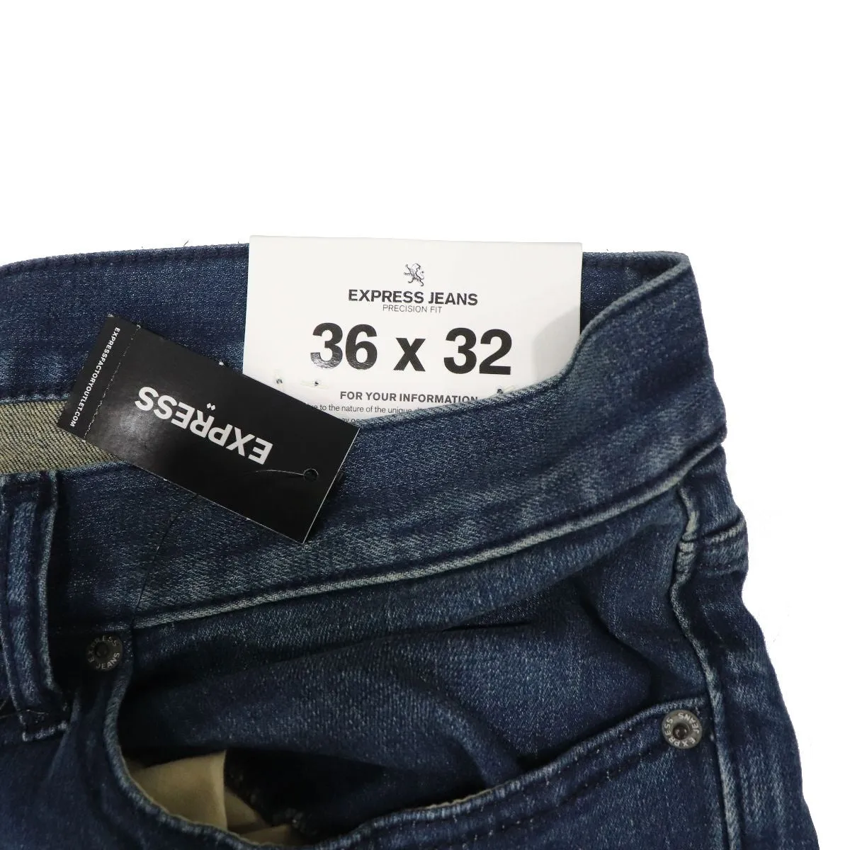 Express Jeans Mens Rocco Slim Fit Skinny Leg / Stretch (W36 x L32) - Demin Blue