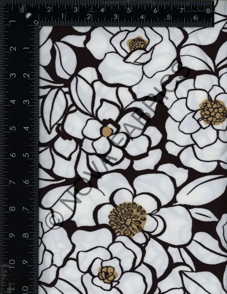 FLORAL OUTLINE ON DBP / DTY BRUSHED [NFF220903-009]