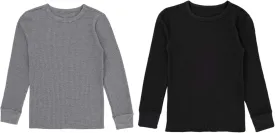 Fruit of the Loom boys Premium 2-pack Thermal Waffle Crew Top
