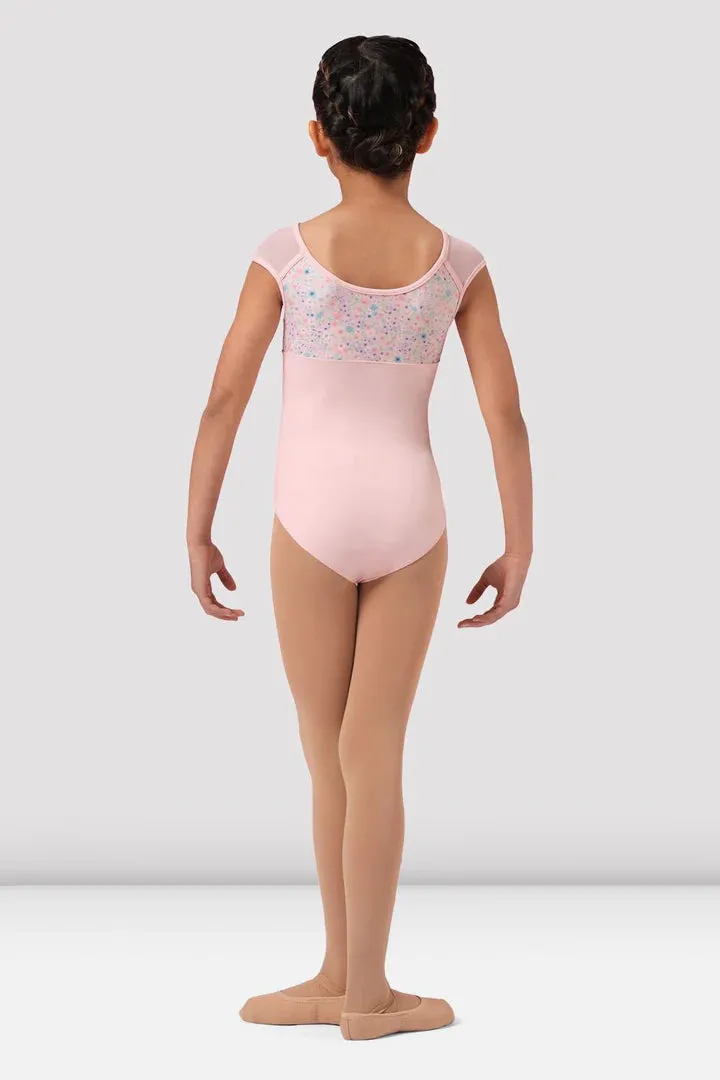 Girls Mirella Ditsy Floral Cap Sleeve Leotard