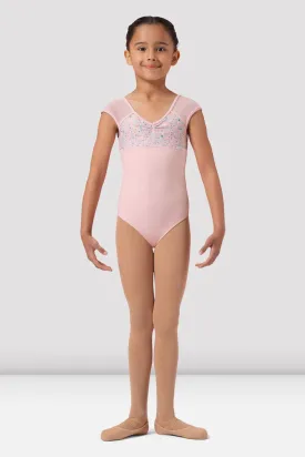 Girls Mirella Ditsy Floral Cap Sleeve Leotard