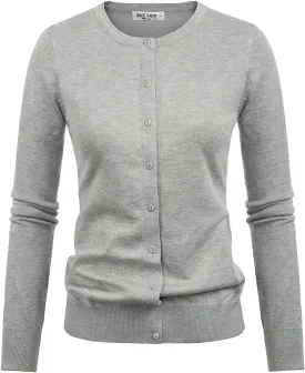GRACE KARIN Women's Classic Long Sleeve Knit Cardigan Sweaters Casual Open Front Button Down Cardigan S-3XL