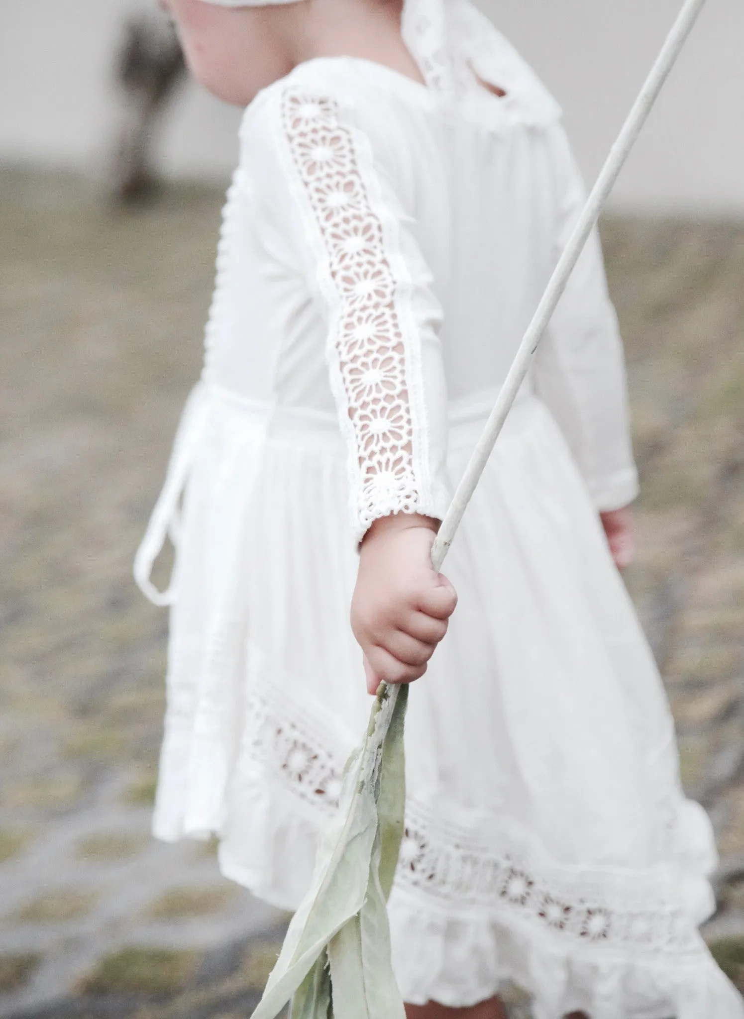 Harmony- Ivory Long Sleeve baby dress