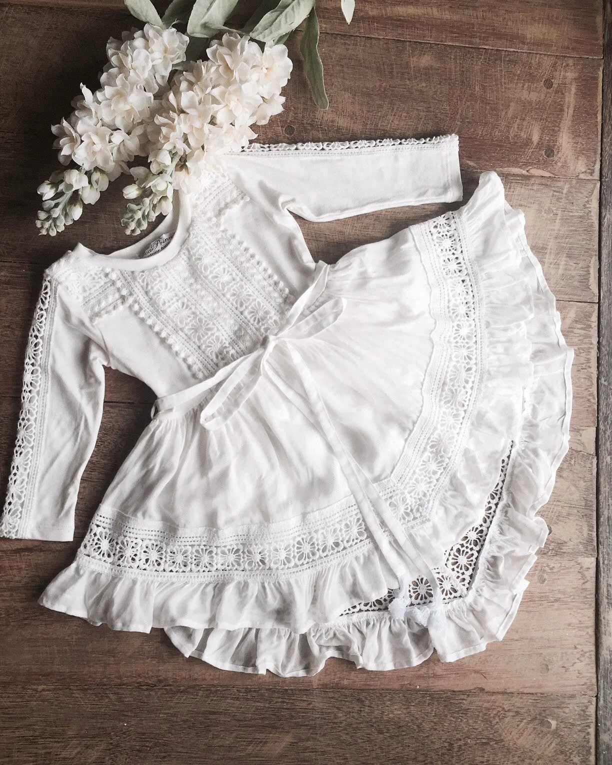 Harmony- Ivory Long Sleeve baby dress