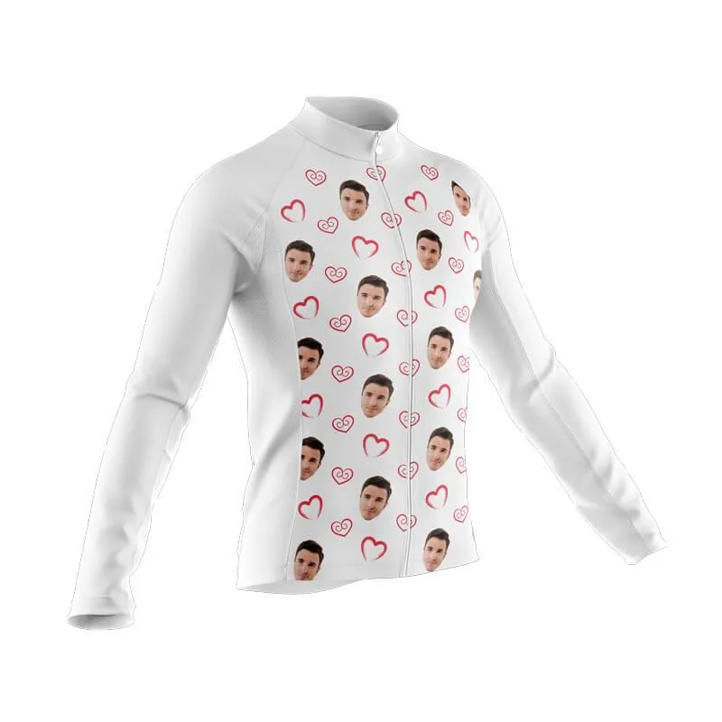 I heart you Custom Face Thermal Club Jersey (white)