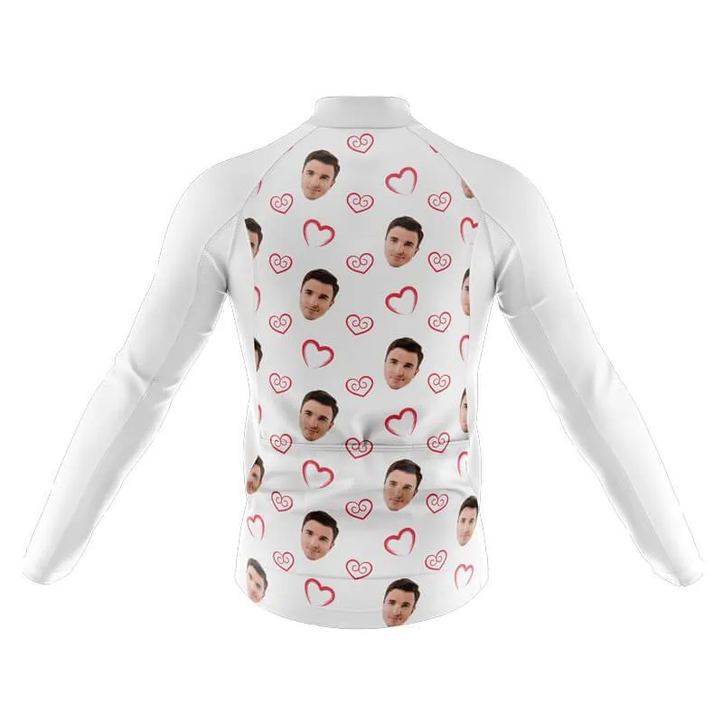 I heart you Custom Face Thermal Club Jersey (white)
