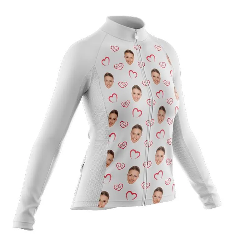 I heart you Custom Face Thermal Club Jersey (white)