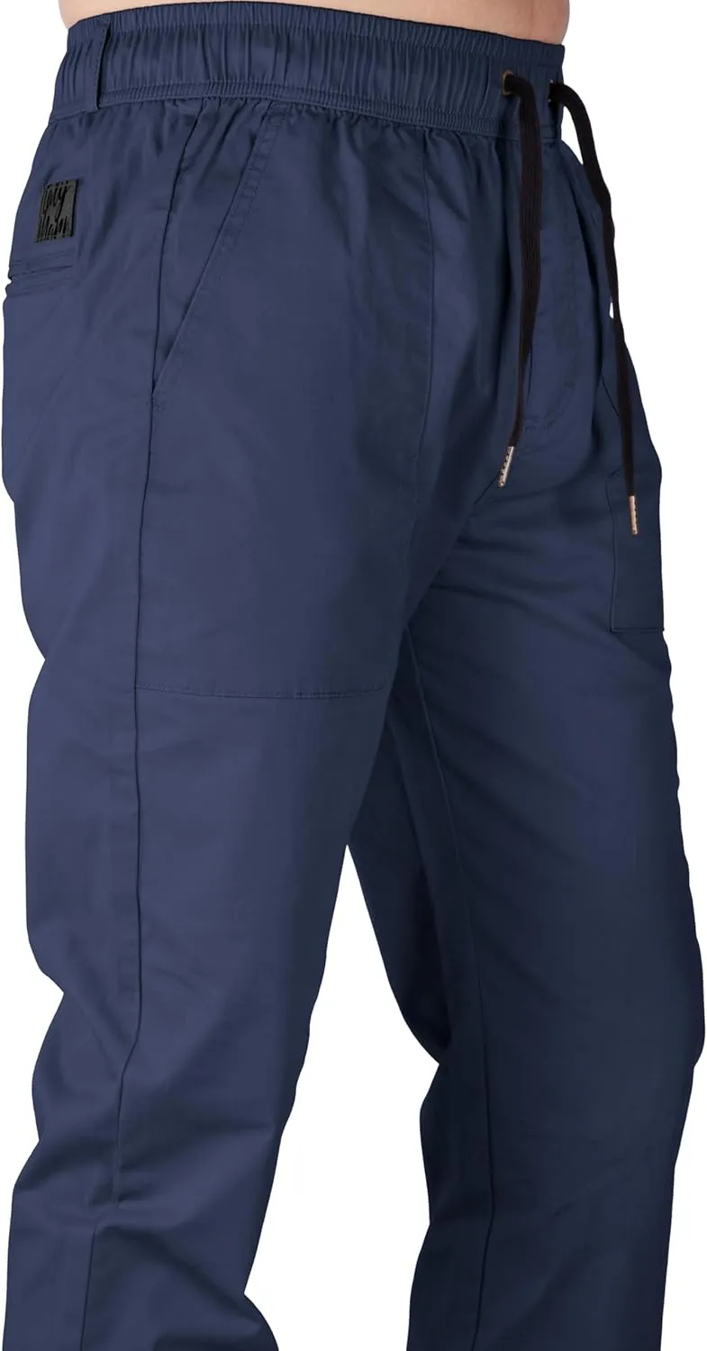 ITALYMORN Khaki Chino Joggers for Men Elastic Ankle and Waist Summer Casual Pants with Pockets