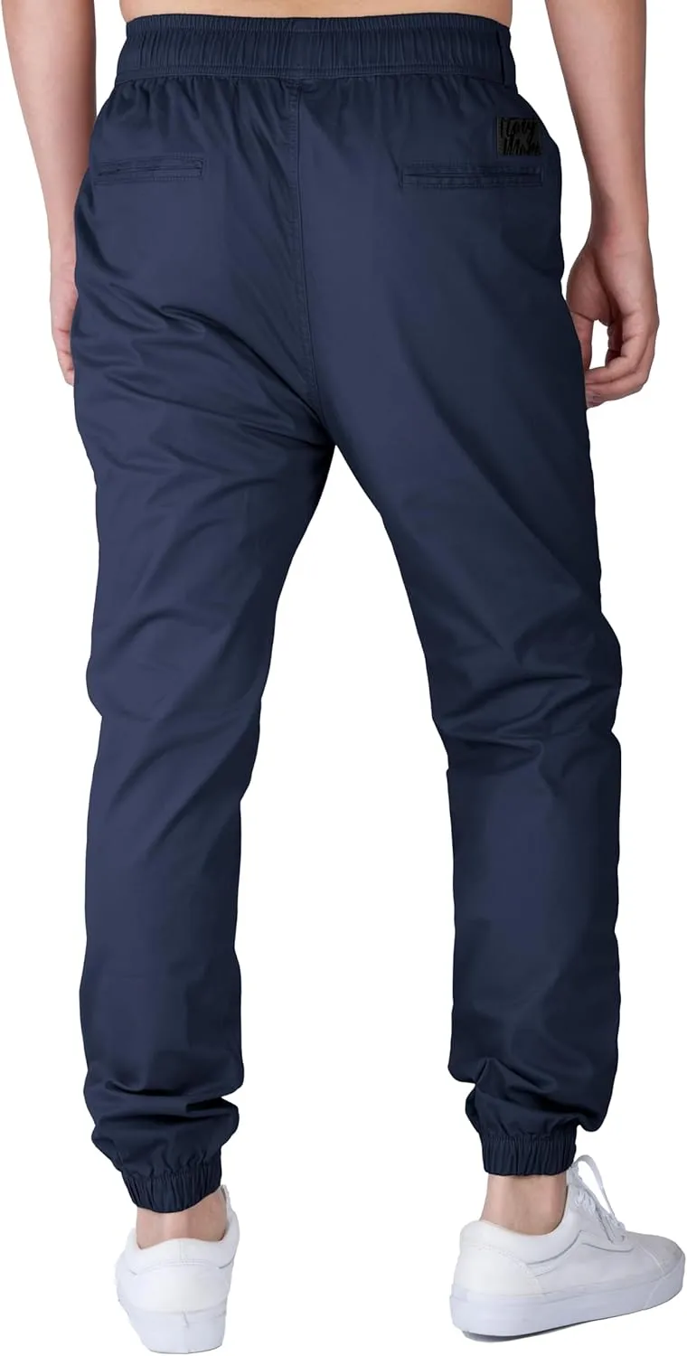 ITALYMORN Khaki Chino Joggers for Men Elastic Ankle and Waist Summer Casual Pants with Pockets