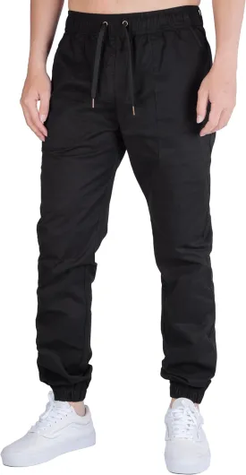 ITALYMORN Khaki Chino Joggers for Men Elastic Ankle and Waist Summer Casual Pants with Pockets