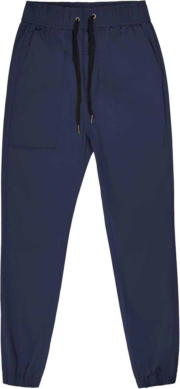 ITALYMORN Khaki Chino Joggers for Men Elastic Ankle and Waist Summer Casual Pants with Pockets