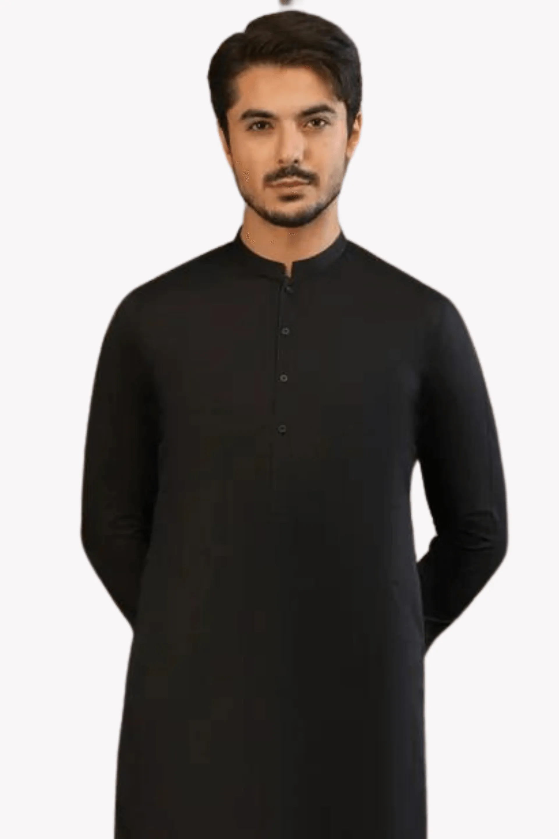 Jet Black Kurta Pajama For Men
