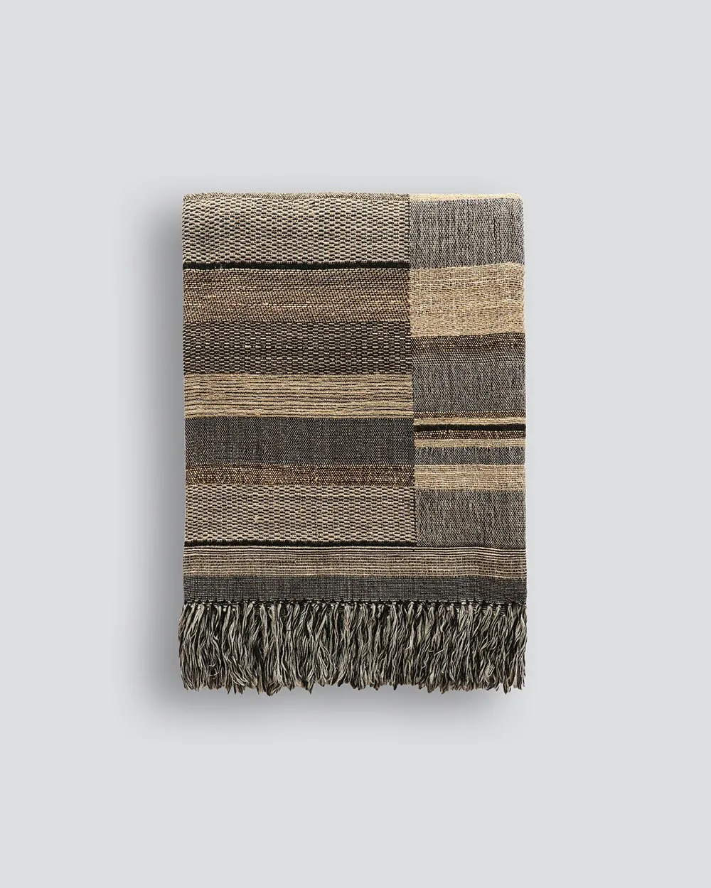 Kentucky Black/Straw Throw - Wool/Silk