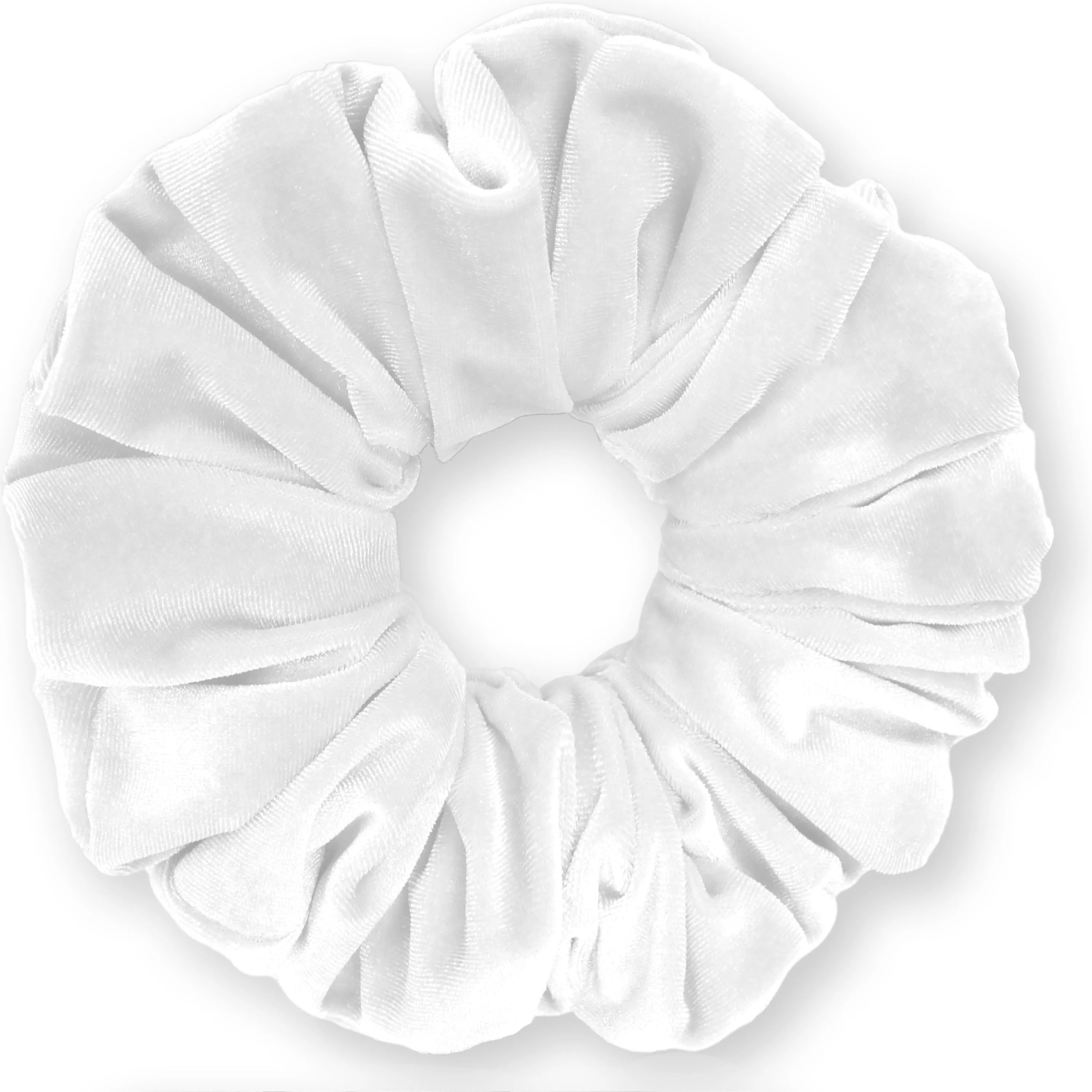 KING SIZE Velvet Scrunchies XXL Oversized Ponytail Holder Made in the USA White