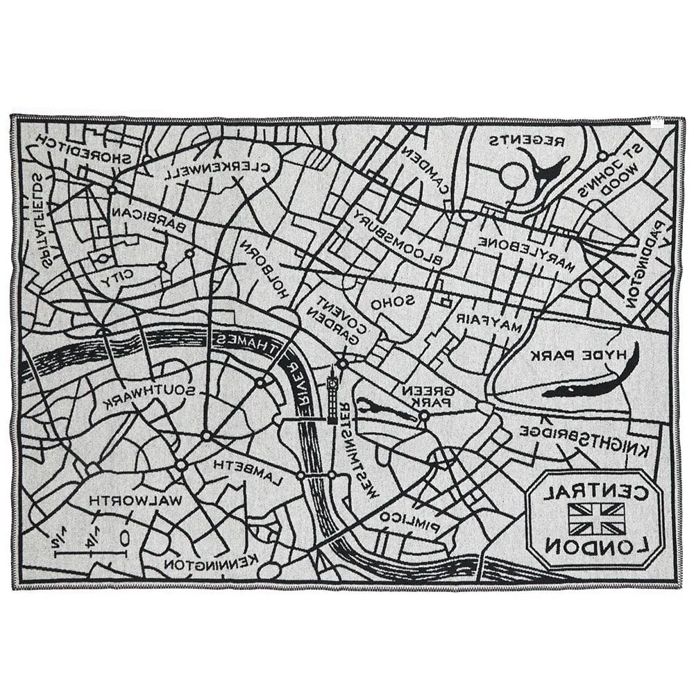 London Map Wool Throw