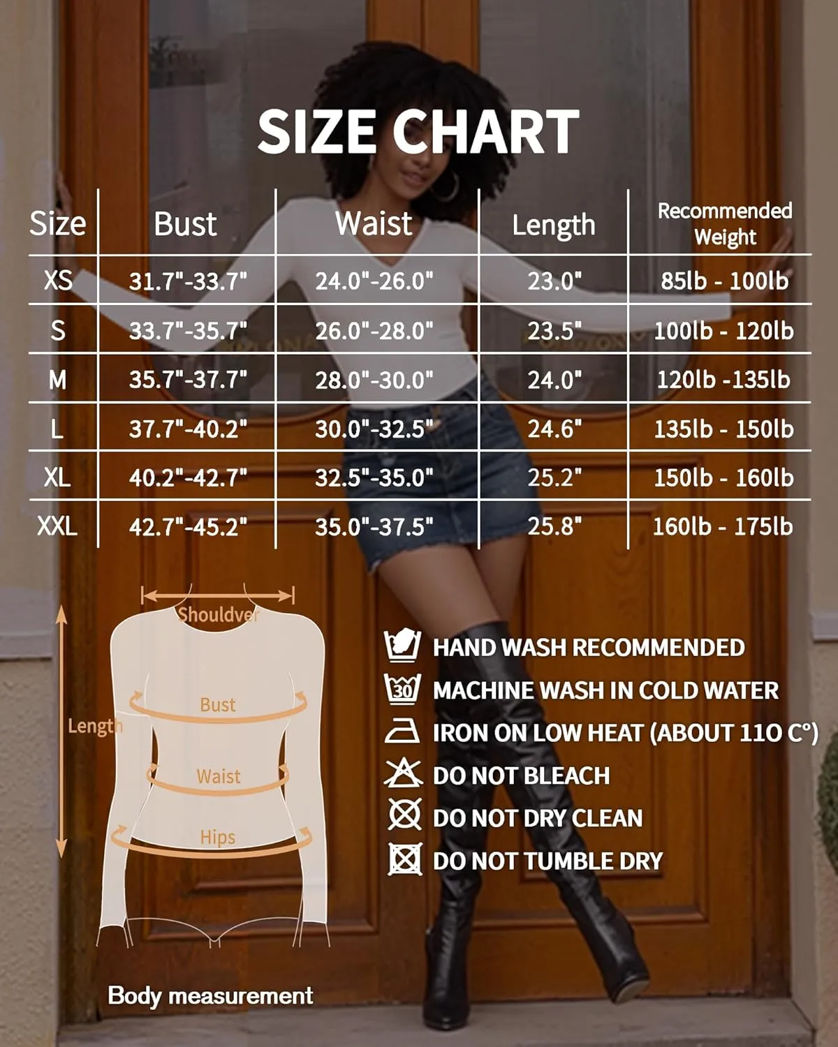 MANGOPOP Deep V Neck Long Sleeve Shirts for Women Sexy Slim Fitted T Shirt Tops