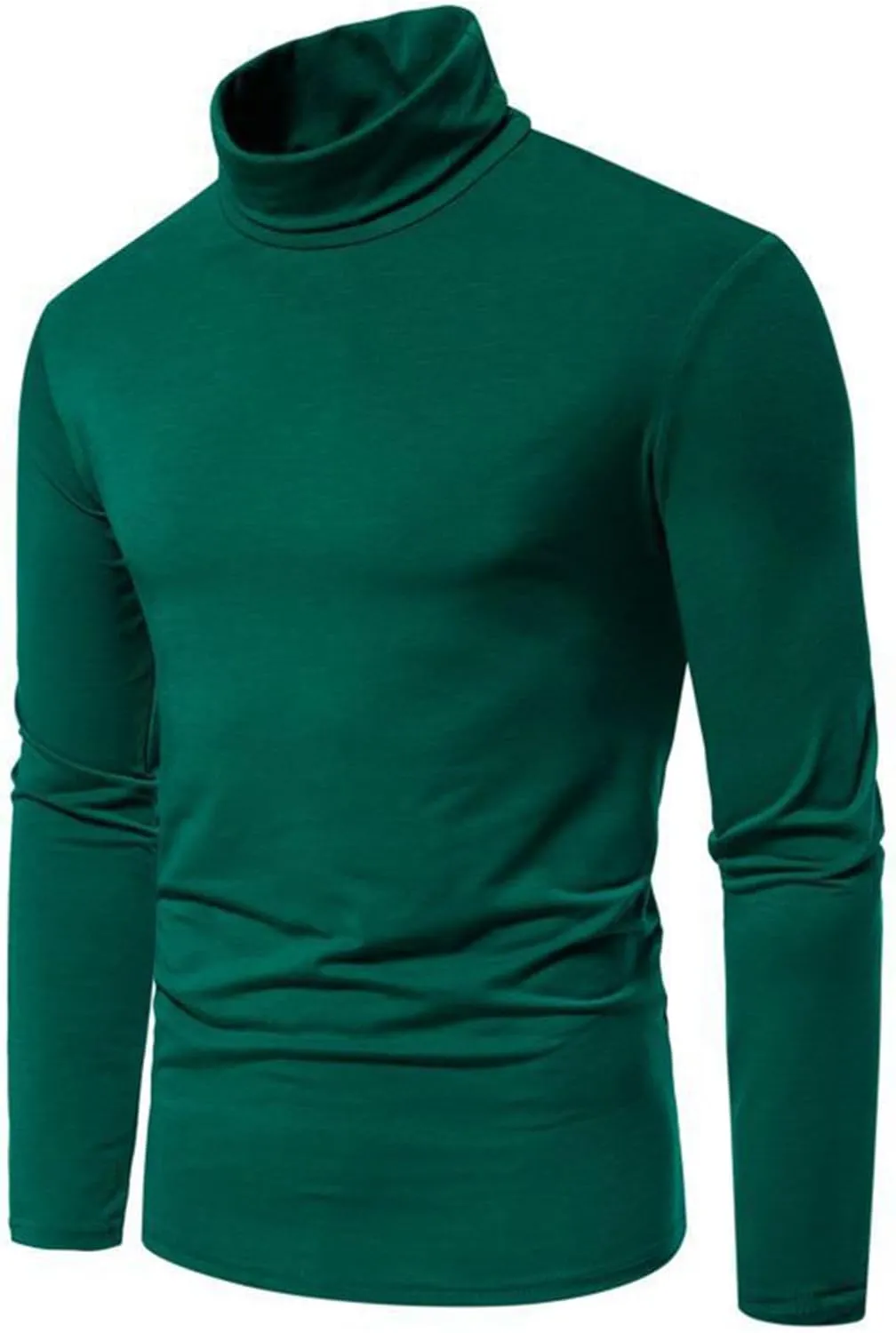 Men's Casual Mock Turtleneck T-Shirts Basic Long Sleeve Thermal Stretchy Pullover Lightweight Undershirt Sweater Tops