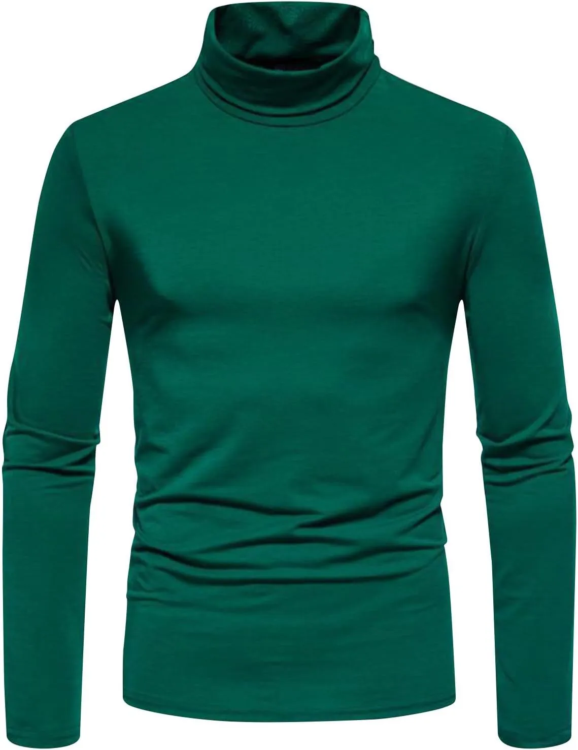 Men's Casual Mock Turtleneck T-Shirts Basic Long Sleeve Thermal Stretchy Pullover Lightweight Undershirt Sweater Tops