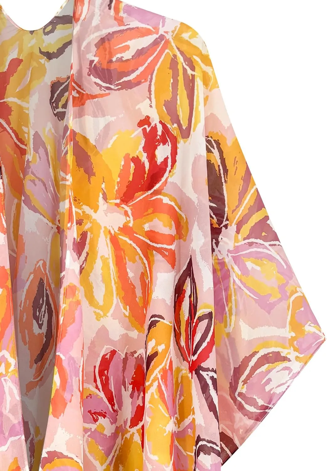 Moss Rose Women's Chiffon Long Kimono Beach Cover up for Summer Bathing Suits Cardigans Casual Loose Swimwear