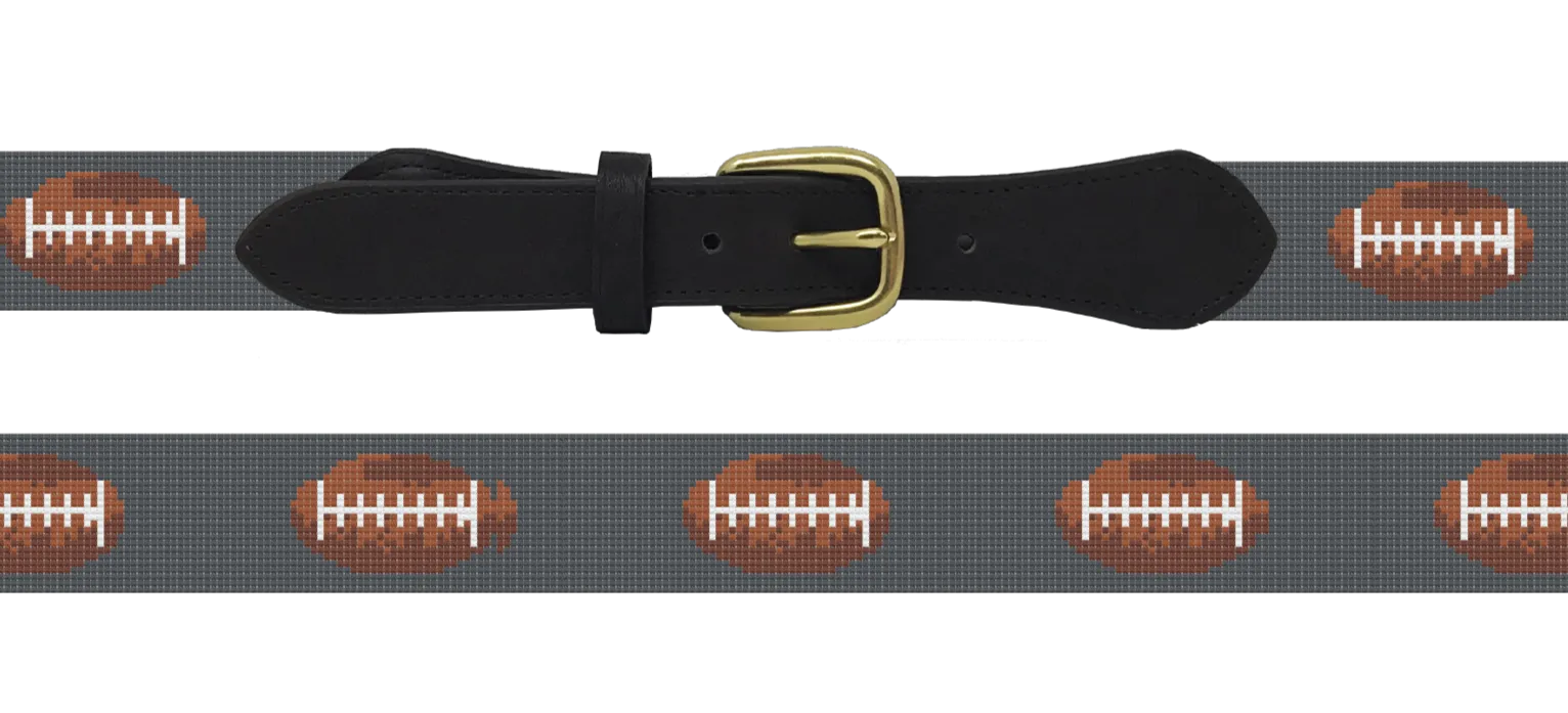 Needlepoint Football Custom Order Belt-free initials (7-8 week stitch time)