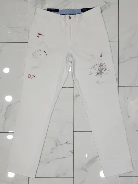 Nwt Polo Ralph Lauren White Sailboat RL 67 Straight Fit Pants