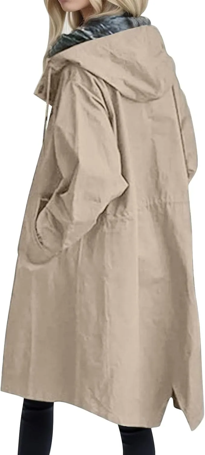 PeQAQ Women's Trench Coat Long Double-Breasted Fall Fashion Windbreaker Jackets 2023 Classic Lapel Slim Overcoat Outerwear