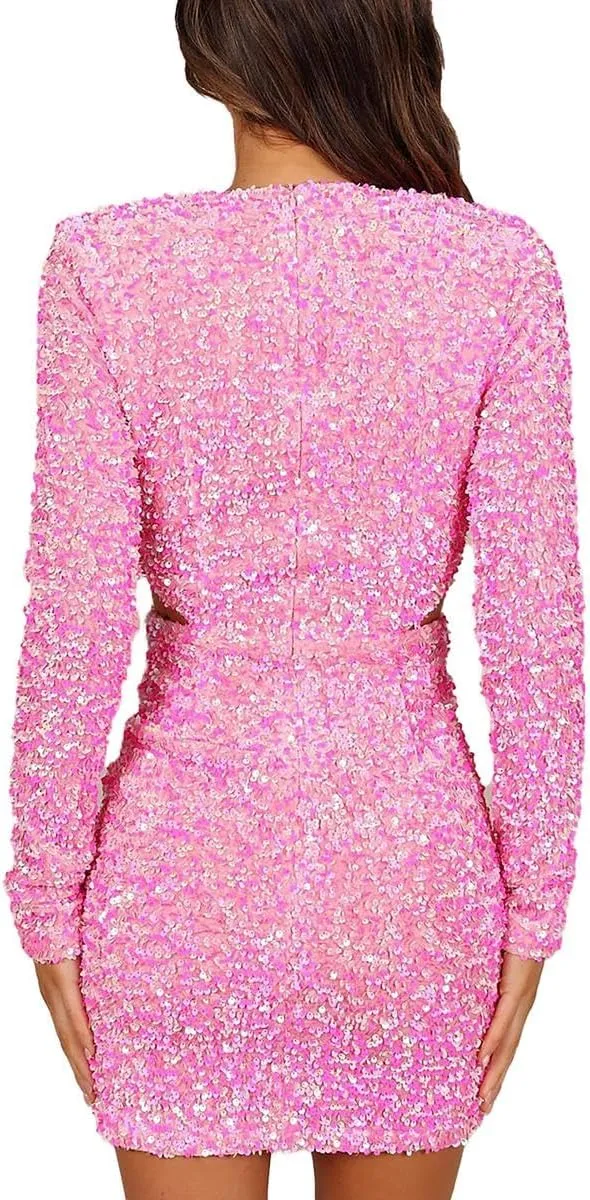 Petal & Pup Women's Kelly Long Sleeve Sequin Mini Dress