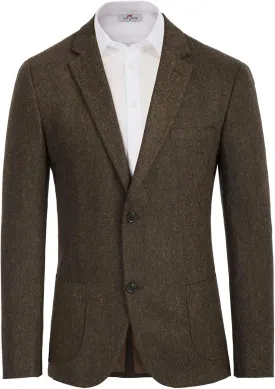 PJ PAUL JONES Men's Herringbone Tweed Blazer British Wool Blend Sport Coat Jacket