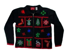 Plaid Snowflakes-Small Christmas Sweater