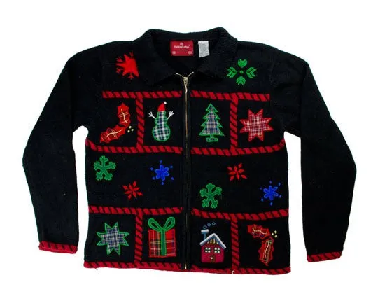 Plaid Snowflakes-Small Christmas Sweater